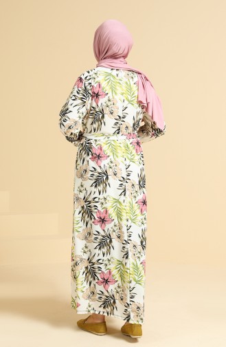 White Hijab Dress 4800B-03