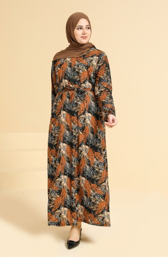 Tobacco Hijab Dress 4800C-02