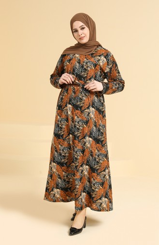 Tobacco Hijab Dress 4800C-02