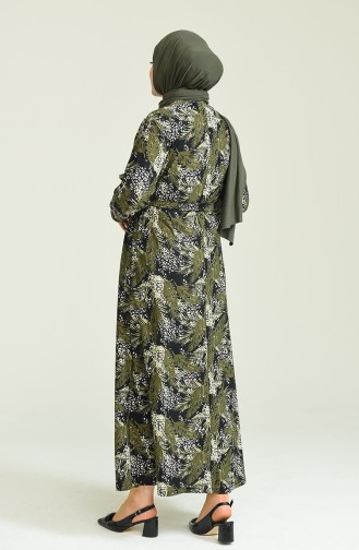 Khaki Hijab Kleider 4800C-03