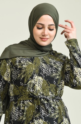 Khaki Hijab Kleider 4800C-03