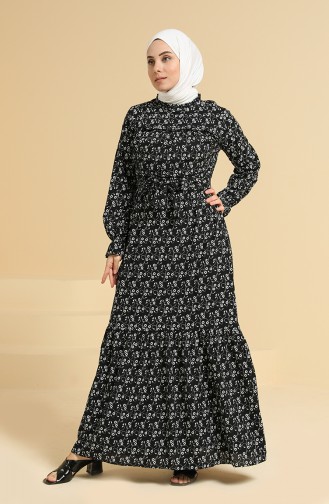 Schwarz Hijab Kleider 0809-03