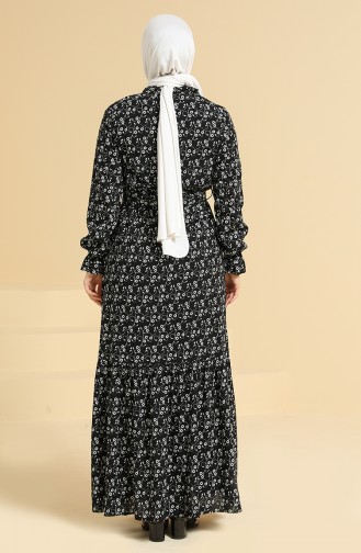 Schwarz Hijab Kleider 0809-03