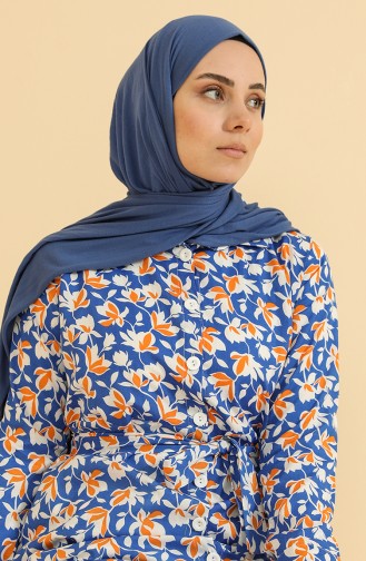 Saxe Hijab Dress 0841-03