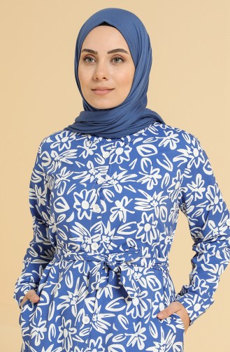 Saxe Hijab Dress 0841C-02