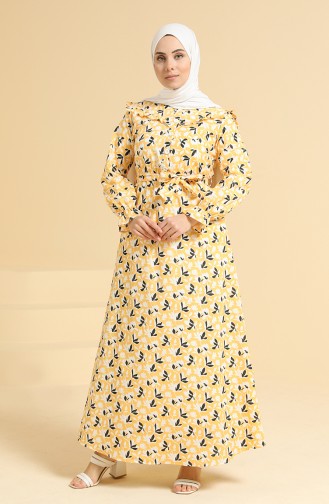 Robe Hijab Jaune 0842-04