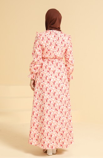 Salmon Hijab Dress 0842-06