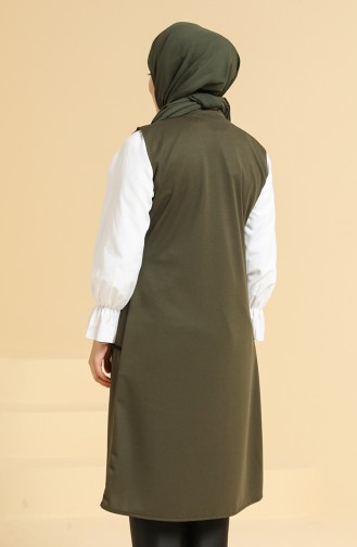 Khaki Strickjacke 1664-03