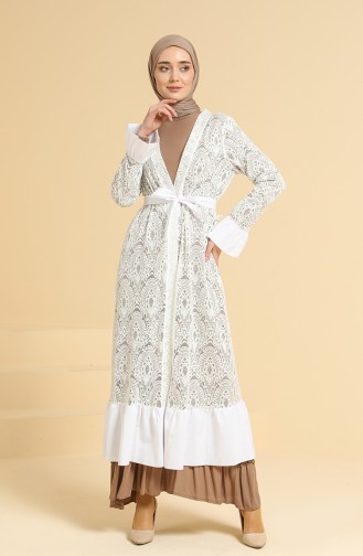 Dantel Abaya 1456A-061 Beyaz