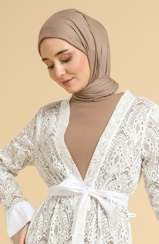 Dantel Abaya 1456A-061 Beyaz