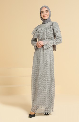 Grau Hijab-Abendkleider 11847