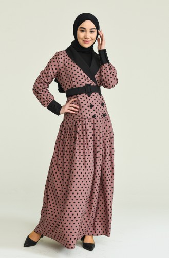 Beige-Rose Hijab Kleider 12320