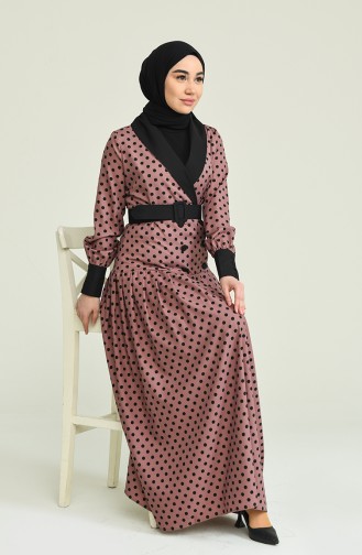 Beige-Rose Hijab Kleider 12320