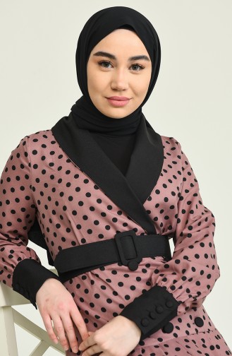 Robe Hijab Rose Pâle 12320