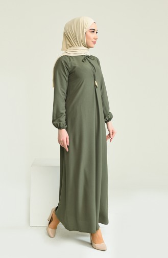 Khaki İslamitische Jurk 4536-02