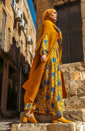 Mustard Hijab Dress 60266-03