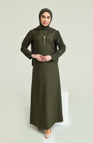 Dark Khaki Hijab Dress 4508-04