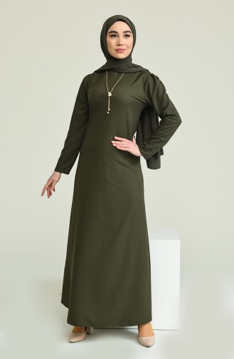 Dunkel Khaki Hijab Kleider 4508-04