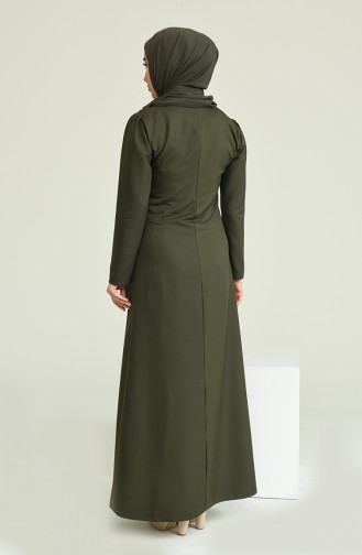 Dunkel Khaki Hijab Kleider 4508-04