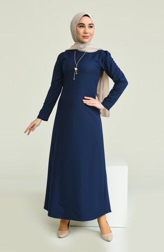 Dunkelblau Hijab Kleider 4508-02