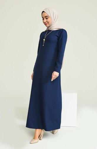 Navy Blue İslamitische Jurk 4508-02