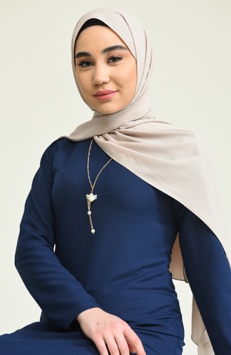 Dunkelblau Hijab Kleider 4508-02