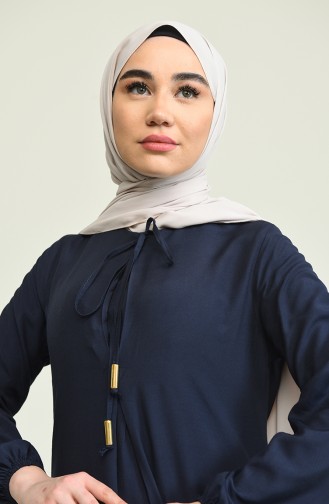 Navy Blue İslamitische Jurk 4536-07