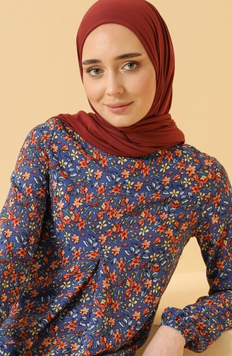 Navy Blue Hijab Dress 3302-02