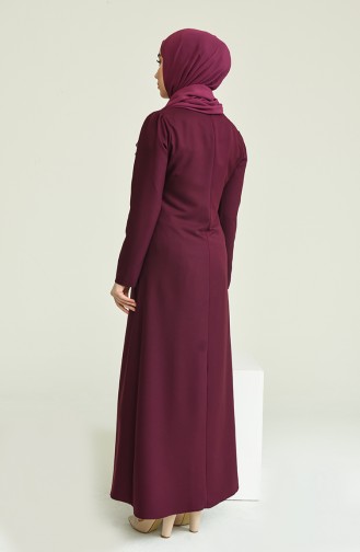 Plum Hijab Dress 4508-03