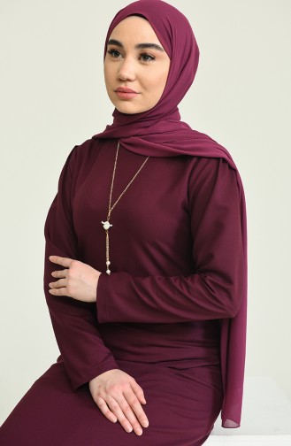 Robe avec Collier 4508-03 Plum 4508-03