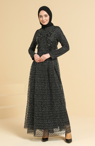 Schwarz Hijab-Abendkleider 11852