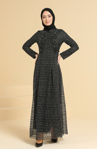 Schwarz Hijab-Abendkleider 11852