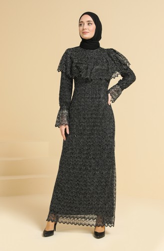 Black Hijab Evening Dress 11846