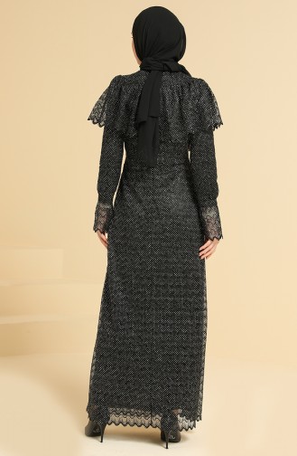 Black Hijab Evening Dress 11846