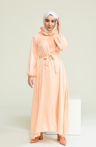 Lachsrosa Hijab Kleider 0220A-06