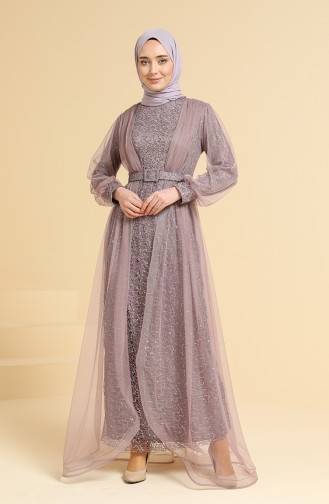 Lila Hijab-Abendkleider 5629-07