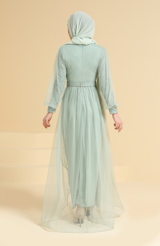 Mint green İslamitische Avondjurk 5629-08