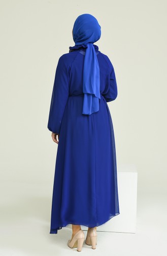 Saxe Hijab Dress 0220-03