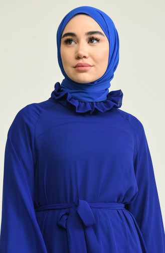 Saks-Blau Hijab Kleider 0220-03