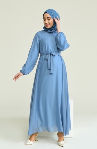 Indigo Hijab Dress 0220-04