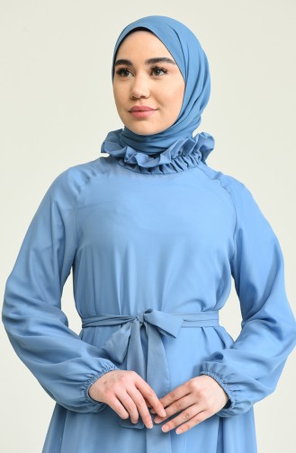 Indigo Hijab Dress 0220-04