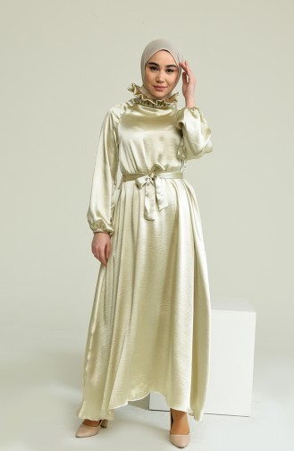 Gelb Hijab Kleider 0220A-01