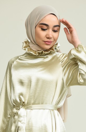 Gelb Hijab Kleider 0220A-01