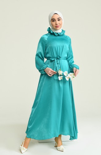 Green Hijab Dress 0220A-04