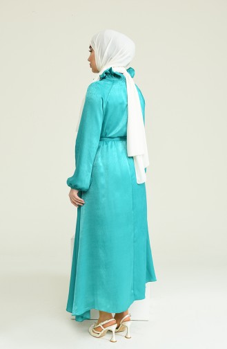 Grün Hijab Kleider 0220A-04