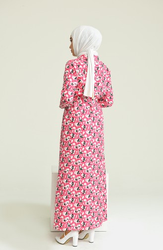 Fuchsia Hijab Dress 0841-08