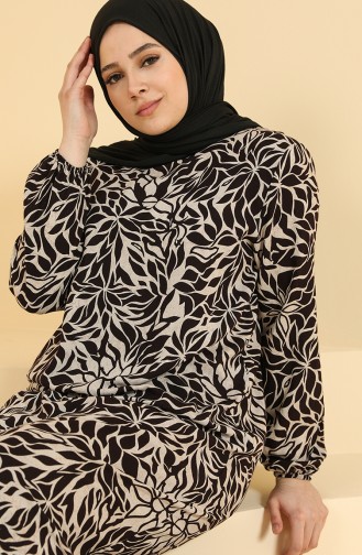 Braun Hijab Kleider 0094B-04