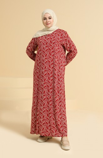 Rot Hijab Kleider 0094C-03