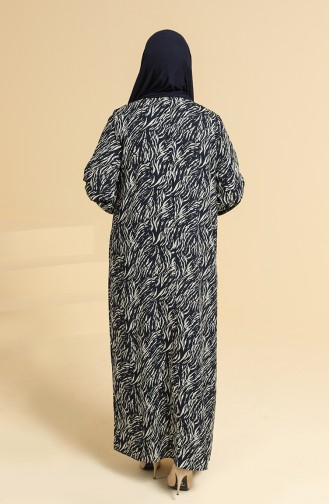 Dunkelblau Hijab Kleider 0094E-02