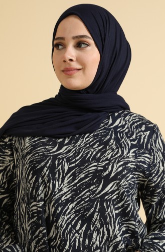 Dunkelblau Hijab Kleider 0094E-02